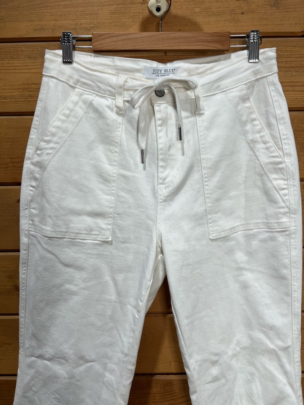 Judy Blue Heather High Rise Cuffed Jogger Jeans White Drawstring 7/28 - Picture 3 of 8